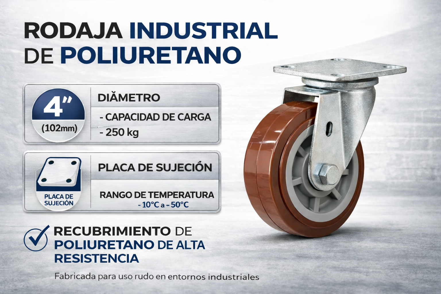 rodaja giratoria 4x2 poliuretano hi tech vino rodaja giratoria 4x2 poliuretano hi tech vino